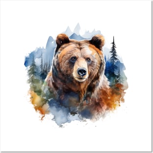 Watercolor Bear Posters and Art